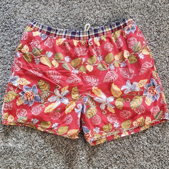 Eddie Bauer | Hawaiian Floral Bohemian Swim Shorts - Picture 1 of 4